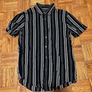 Abercrombie & Fitch Black,  White Striped Casual Shirt XS